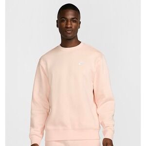 Nike Mens Sportswear Club Fleece Crewneck Peach Size XL BV2662 664